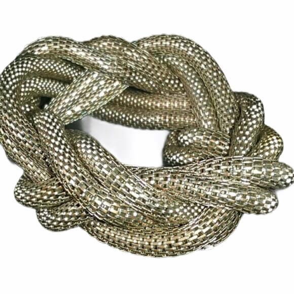 Vintage Knot Stretch Bracelet Gold Silver - Picture 1 of 3